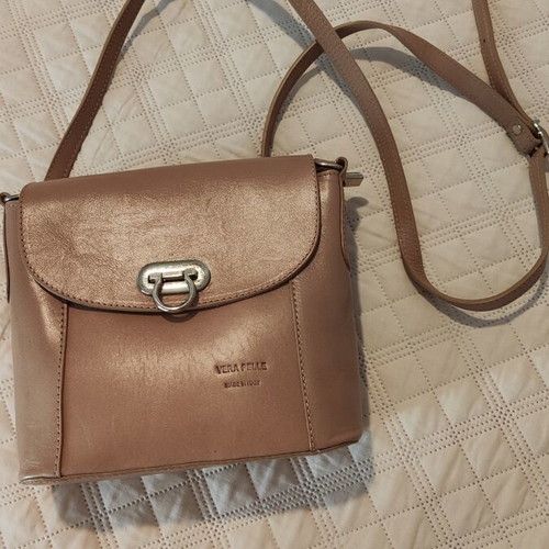 Leather crossbody bag like new, beige