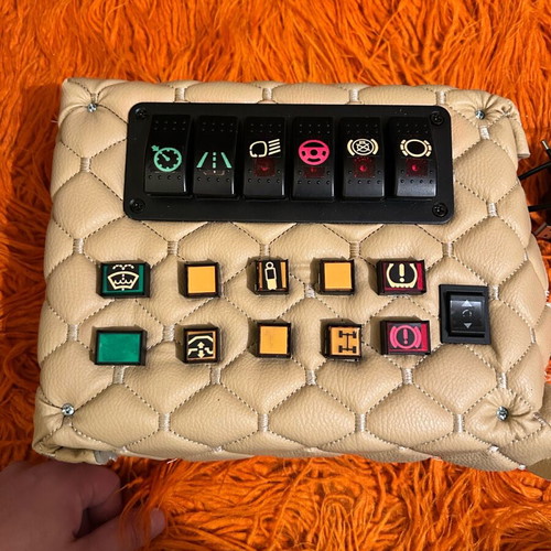 Button box handmade for Euro Truck Simulator 2 new, 18 buttons with leather cover