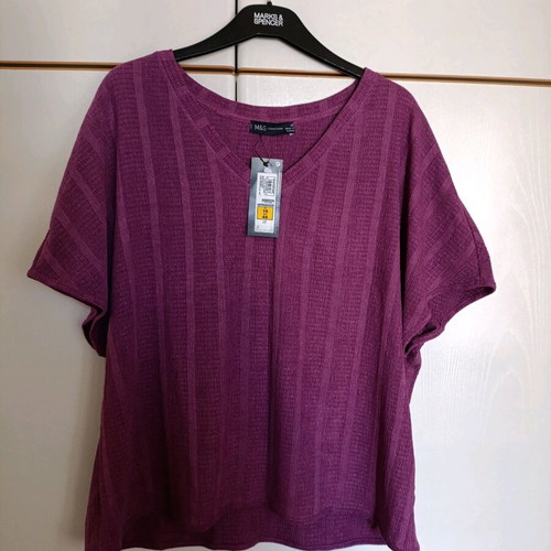 Marks and Spencer purple blouse new with elasticity XXL