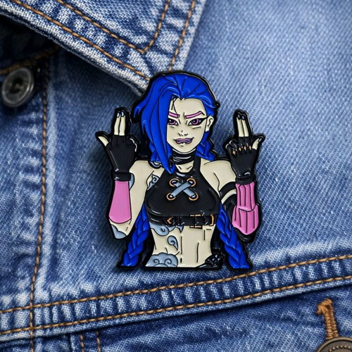 Jinx enamel pin like new, blue and purple