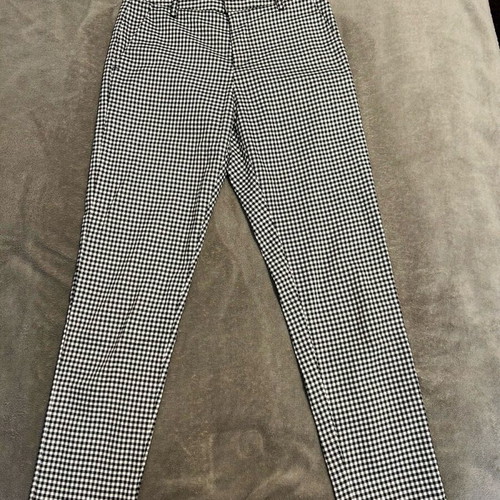 Pink Woman fabric checkered pants like new, black and white, XS