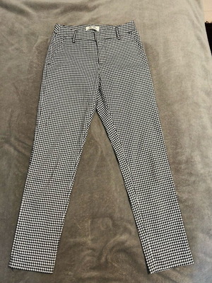 Pink Woman fabric checkered pants like new, black and white, XS