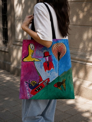Surreal Dreams Tote Bag by BOMBA ART new, colorful shoulder bag