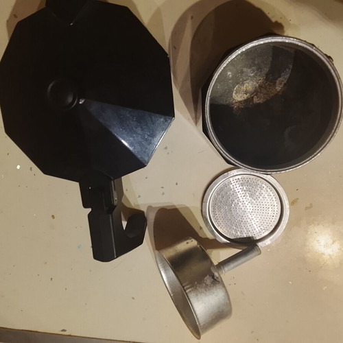 Ernesto Moka Pot coffee maker used, black color