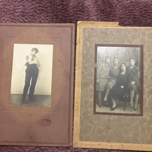 Pair of vintage black and white photos used