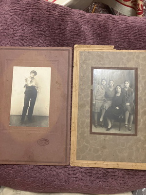 Pair of vintage black and white photos used