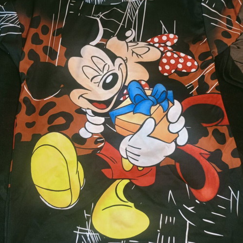 Blouse like new, one size, black with Mickey Mouse print