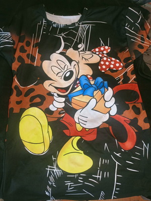Blouse like new, one size, black with Mickey Mouse print