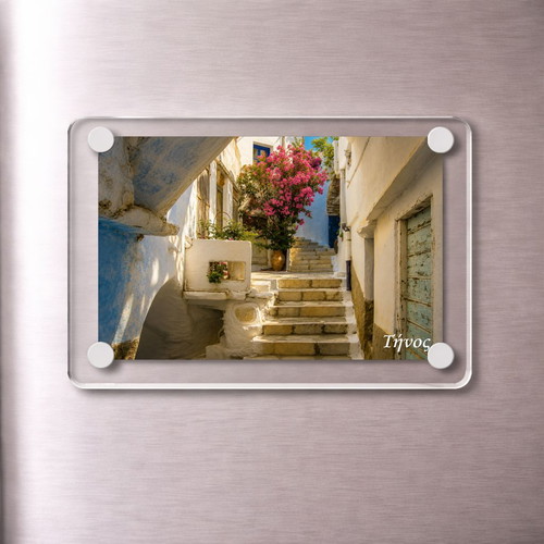 Acrylic fridge magnet 6x9cm – Tinos, Greek Summer collection