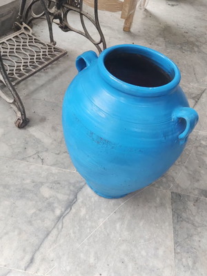 Κιούπι πήλινο μεταχειρισμένο μπλε για διακόσμηση ή γλάστρα