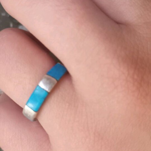 Vintage silver ring 925 with blue turquoise stone like new