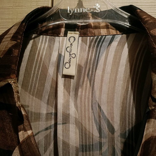 Airy asymmetrical women's shirt like new, black and brown