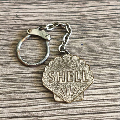 Vintage Shell keychain used from Greek gas station
