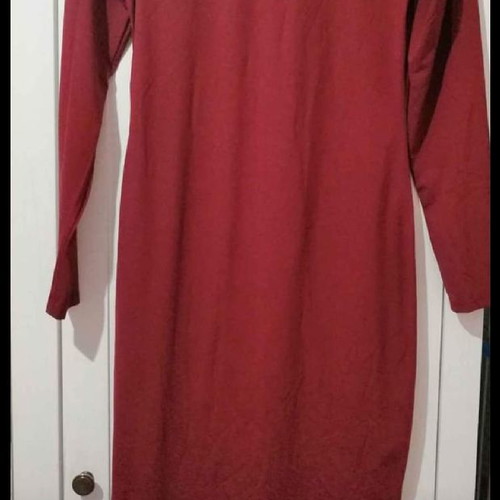 Midi lycra dress burgundy new size M