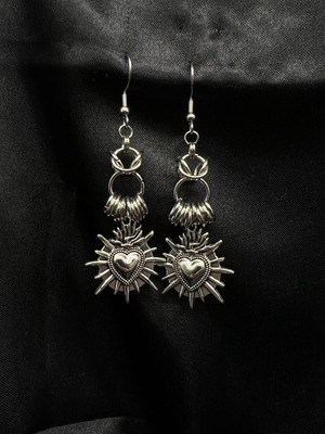 Heart earrings handmade like new, silver