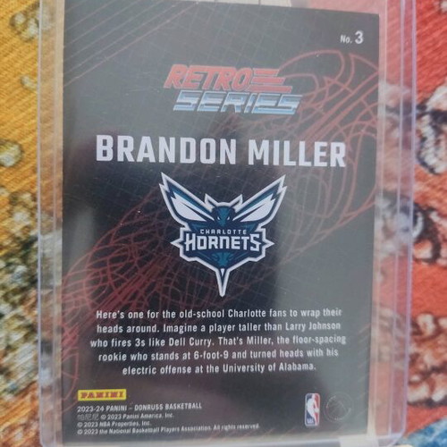 Brandon Miller 2023-24 Donruss Gold Press Proof card like new, Retro Series