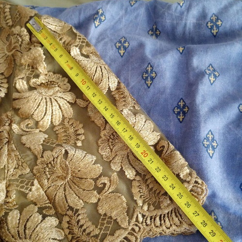 Classic dress used, tailor made with lace, beige