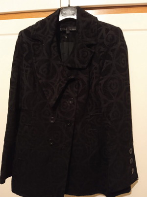 Helmi black coat with embossed pattern like new, alpha line size L