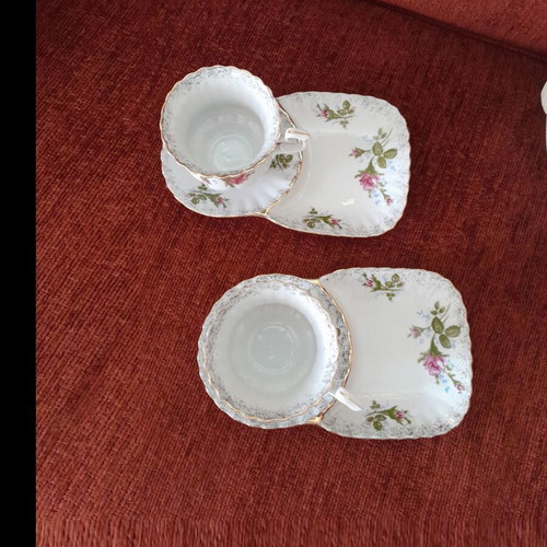 Cup with integrated saucer for dessert new, tea or coffee