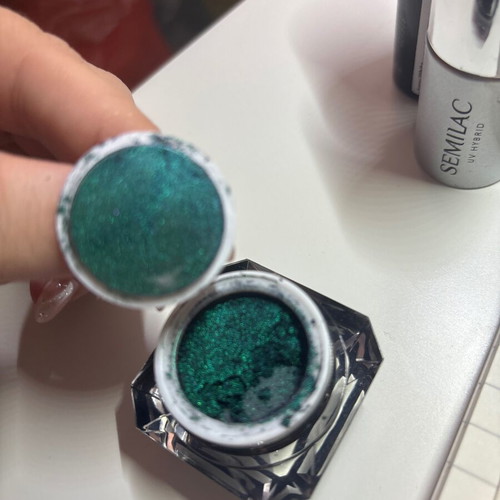 Semilac Semiflash Chameleon 04 Amazing Frog nail powder new