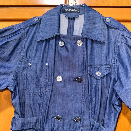 Denim short-sleeve dress like new, blue, size L