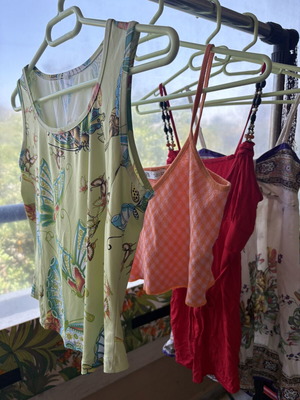 Summer Indie & Vintage Set of 4 Tops like new, Zara, EVIS, retro styles