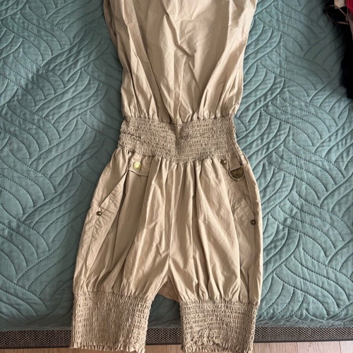Fracomina strapless one-piece jumpsuit size medium like new, beige, 100% cotton