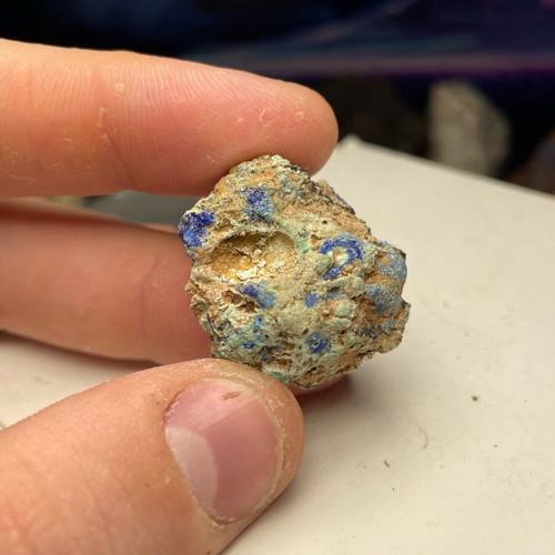 Azurite and gypsum from Lavrio new