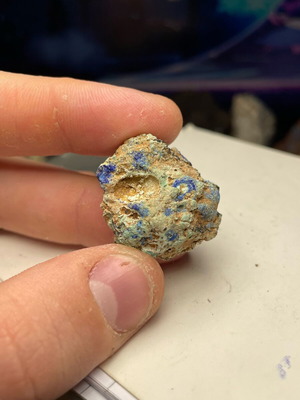 Azurite and gypsum from Lavrio new