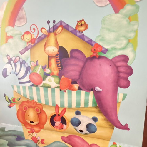 Noah's Ark gift bag with satin ribbon handle