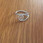 Handmade eye shape ring silver, new, aluminum wire