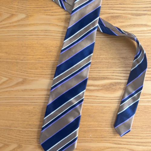 Blue Line men's silk tie by Leonardo Francese