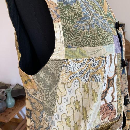 Vintage patchwork vest unisex new, handmade boho style