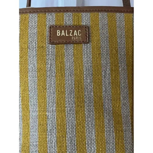 Balzac Paris shoulder bag new, yellow and beige stripes, raffia