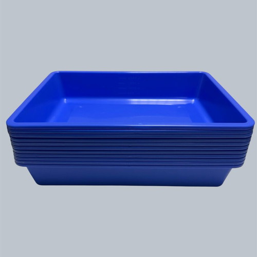 Plastic storage trays, blue, pack of 14