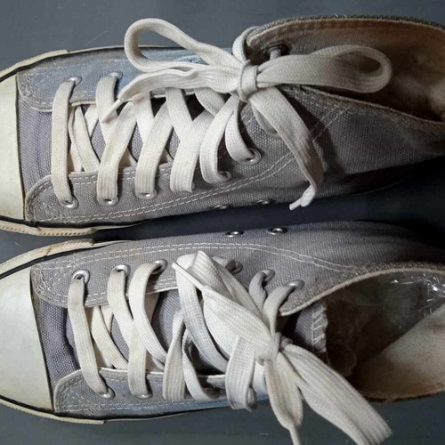 Canvas shoes used hand-painted size 38 gray