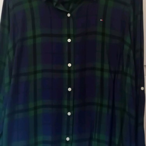 Tommy Hilfiger shirt green blue with soft loose fabric like new