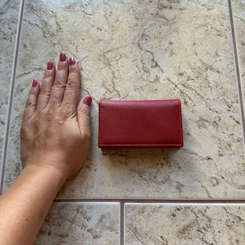 Leather card holder new, red
