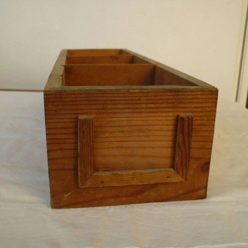 Wooden vintage file drawer used from the 1960s