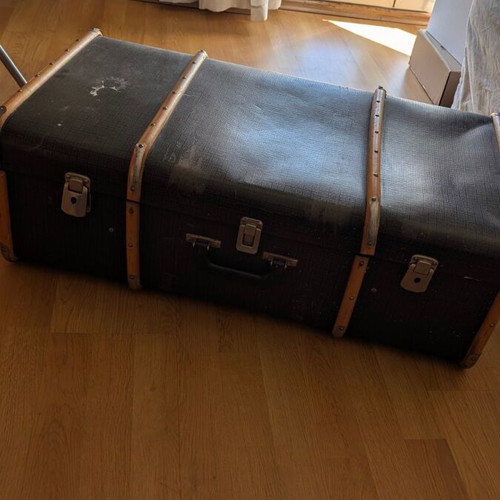 Vintage trunk suitcase 1950-1960 refurbished, large size