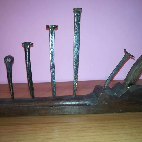 Forged nails used from kiln, 19th century collection