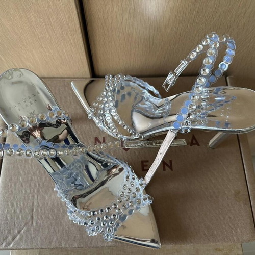 Silver sandals like new, size 38, platform style