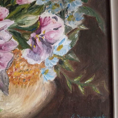 Oil painting used, 46x38 cm, signed, wooden frame