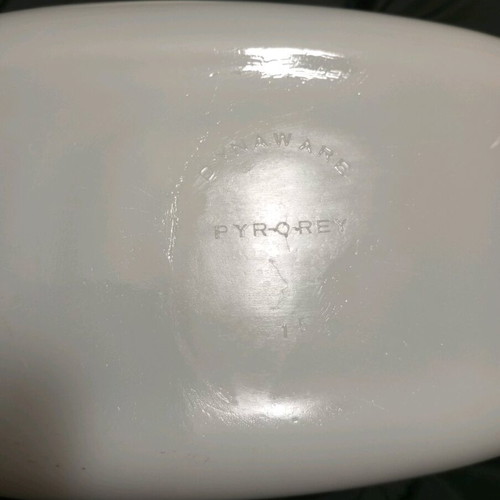 Opal glass Pyrex baking dish new, white, small