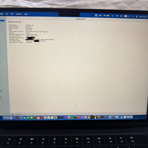 MacBook Air M4 like new, 24GB RAM, 512GB SSD