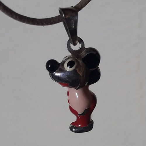 Mickey Mouse pendant children's silver 925 with enamel new