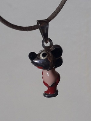 Mickey Mouse pendant children's silver 925 with enamel new