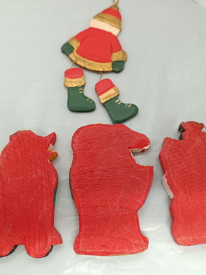 Коледни плоски орнаменти употребявани, високи 9,5 см
