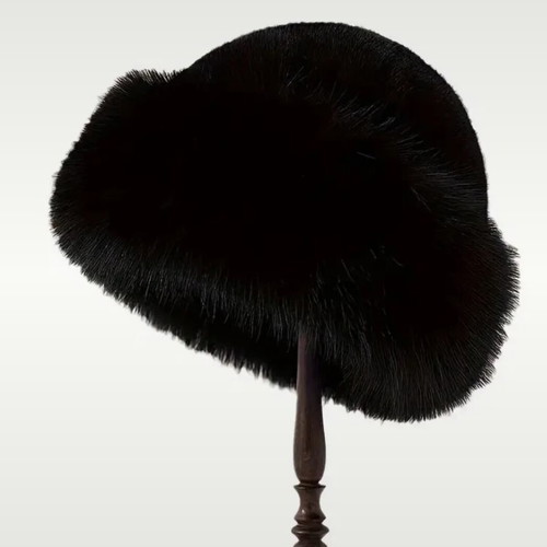 Fur hat new without tag black