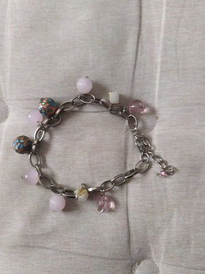 Silver bracelet used with charms